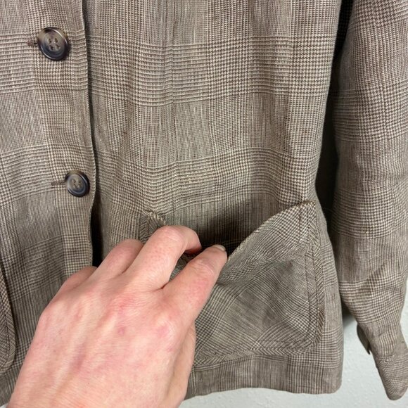 Y2K Coldwater Creek 100% Linen Blazer Jacket Size Medium  Coastal Grandma - Picture 4 of 9